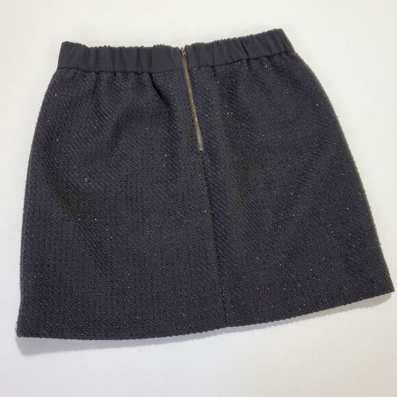 LOFT glitter mini skirt black New NWOT MP M petite - Picture 3 of 8